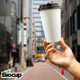 Biocup Paquete Vasos de papel 16 Oz con Tapa – 50 Juegos