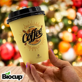 Biocup Paquete Vasos de papel 12 Oz con Tapa – 50 Juegos