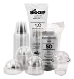 Biocup Paquete Vasos PET 9 Oz con Tapa Domo – 50 Juegos