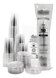Biocup Paquete Vasos PET 12 Oz con Tapa Ranurada – 50 Juegos
