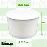 Biocup Caja de Envases de papel de 6 oz Sin tapa – 1000 pz Blanco