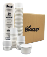 Biocup Caja de Envases de papel de 6 oz Sin tapa – 1000 pz Blanco
