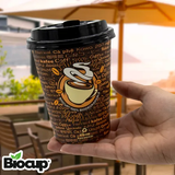Biocup Paquete Vasos de papel 12 Oz con Tapa – 50 Juegos