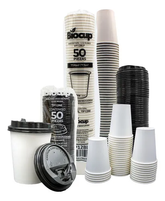 Biocup Paquete Vasos de papel 12 Oz con Tapa – 50 Juegos