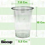 Biocup Paquete Vasos PET 10 Oz con Tapa Domo – 50 Juegos