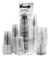 Biocup Paquete Vasos PET 12 Oz con Tapa con Boquilla – 50 Juegos