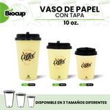Biocup Paquete Vasos de Papel Letras con Tapa