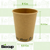 Biocup Paquete Vasos de Papel 8 Oz con Tapa – 50 Juegos
