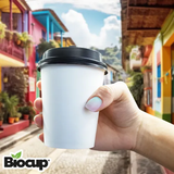 Biocup Paquete Vasos de Papel 8 Oz con Tapa – 50 Juegos