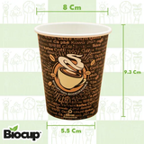 Biocup Paquete Vasos de Papel 8 Oz con Tapa – 50 Juegos