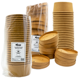 Biocup Envases Kraft Alto 250 ml | Con Tapa 25 juegos EKA1/4L + TKA116