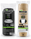 Paquete Vasos Papel Kraft Con tapa
