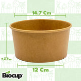Biocup Envases Kraft 1000 ml | Sin Tapa 25 pz