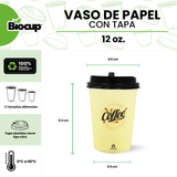 Biocup Paquete Vasos de Papel Letras con Tapa