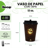 Biocup Paquete Vasos de Papel Tacita con Tapa