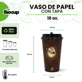 Biocup Paquete Vasos de Papel Tacita con Tapa