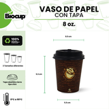 Biocup Paquete Vasos de Papel Tacita con Tapa