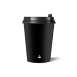 Biocup Paquete Vasos de Papel color negro con Tapa