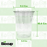 Biocup Paquete Vasos PET 12 Oz con Tapa Domo – 50 Juegos