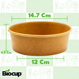 Biocup Envases Kraft 500 ml | Sin Tapa 25 pz