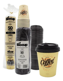 Biocup Paquete Vasos de Papel 8 Oz con Tapa – 50 Juegos