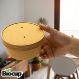 Biocup Envases Kraft Alto 250 ml | Con Tapa 25 juegos EKA1/4L + TKA116